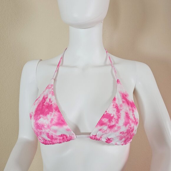 NWT Yandy Swim Tie Dye Pink Multicolor Triangle Bikini Top - Picture 1 of 5